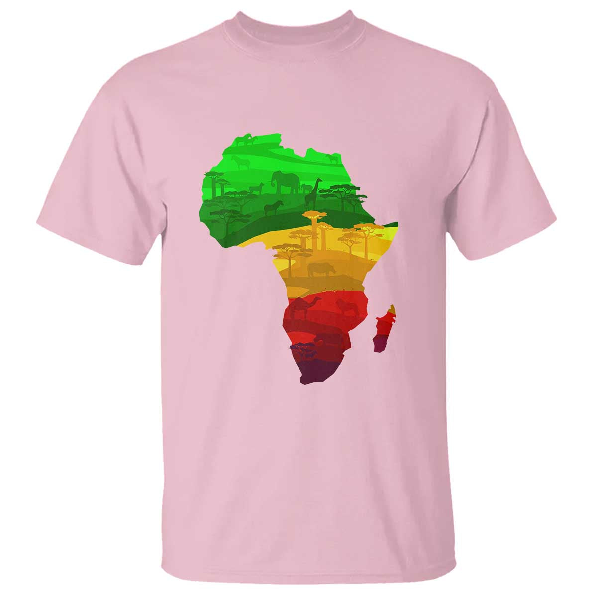 Africa Map T Shirt Green Yellow Red African Pride