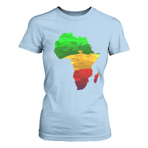 Africa Map T Shirt For Women Green Yellow Red African Pride