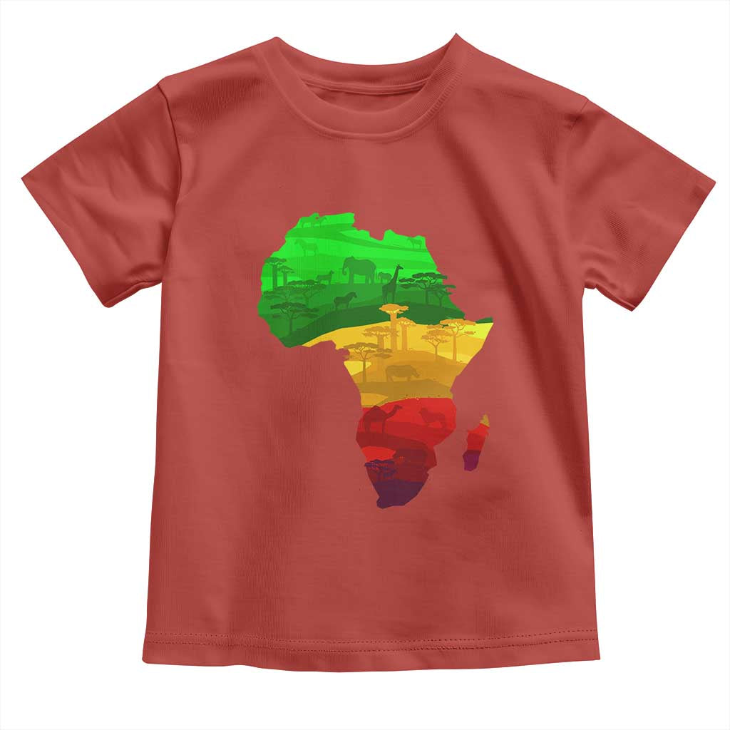 Africa Map Toddler T Shirt Green Yellow Red African Pride