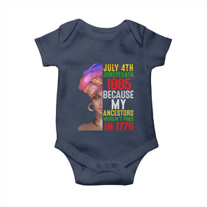 Black Queen Juneteenth 1865 Baby Onesie Because My Ancestors Weren't Free in 1776