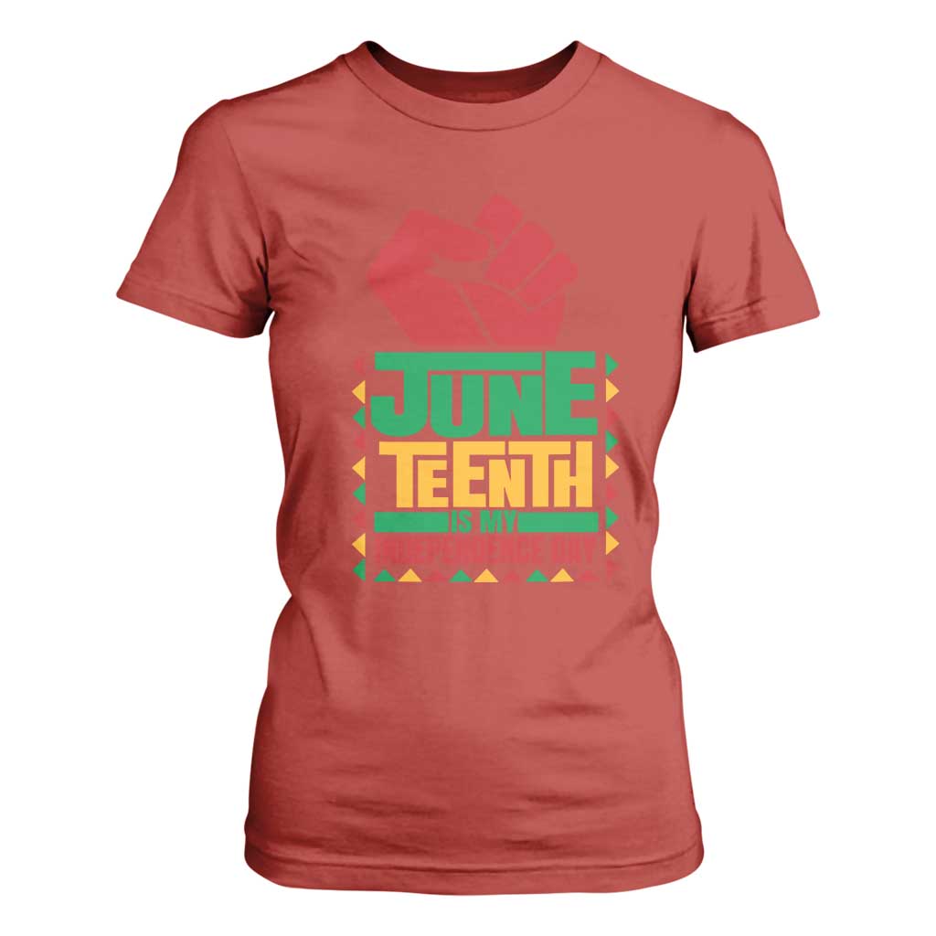 Juneteenth Is My Independence Day T Shirt For Women Raised Fist