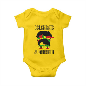 Black Women Baby Onesie Celebrate Juneteenth Messy Bun