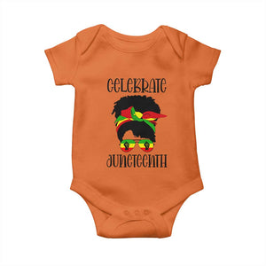 Black Women Baby Onesie Celebrate Juneteenth Messy Bun