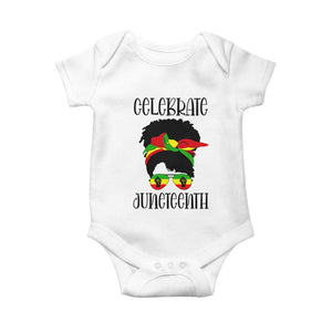 Black Women Baby Onesie Celebrate Juneteenth Messy Bun