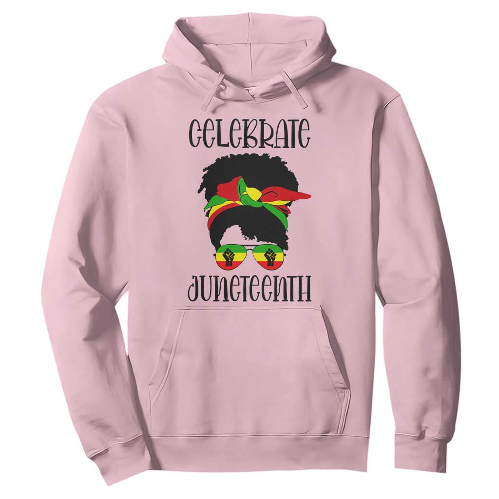 Black Women Hoodie Celebrate Juneteenth Messy Bun