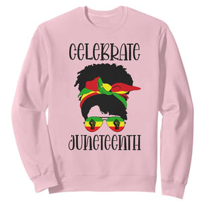 Black Women Sweatshirt Celebrate Juneteenth Messy Bun