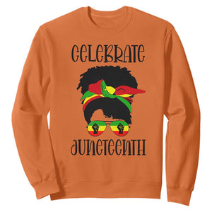 Black Women Sweatshirt Celebrate Juneteenth Messy Bun