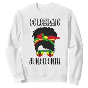 Black Women Sweatshirt Celebrate Juneteenth Messy Bun