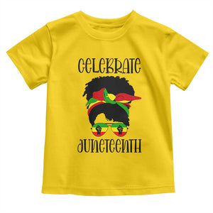 Black Women Toddler T Shirt Celebrate Juneteenth Messy Bun