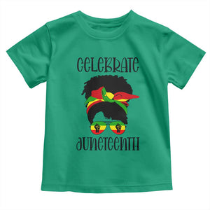 Black Women Toddler T Shirt Celebrate Juneteenth Messy Bun