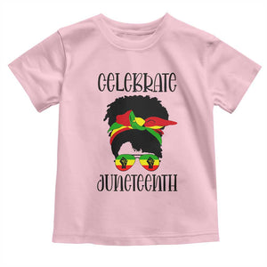 Black Women Toddler T Shirt Celebrate Juneteenth Messy Bun