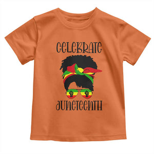 Black Women Toddler T Shirt Celebrate Juneteenth Messy Bun