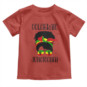 Black Women Toddler T Shirt Celebrate Juneteenth Messy Bun