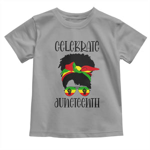 Black Women Toddler T Shirt Celebrate Juneteenth Messy Bun