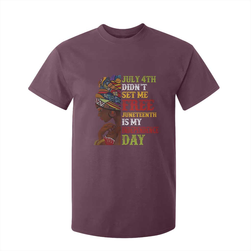 Afro Woman T Shirt For Kid Juneteenth is My Independence Day Not July 4th