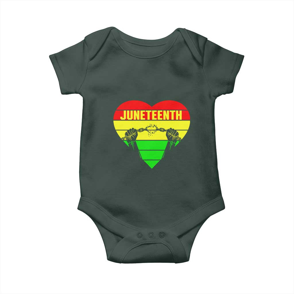 Juneteenth Baby Onesie Breaking Every Chain BHM Heart