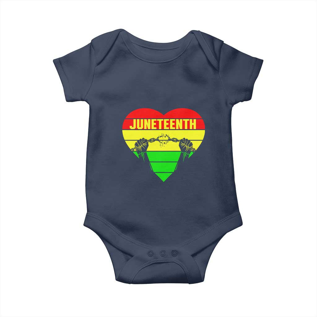 Juneteenth Baby Onesie Breaking Every Chain BHM Heart