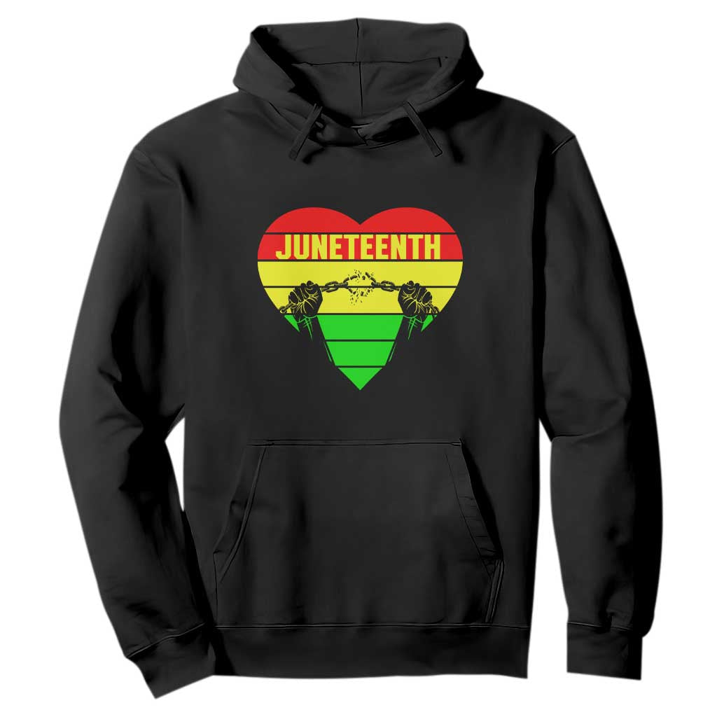 Juneteenth Hoodie Breaking Every Chain BHM Heart