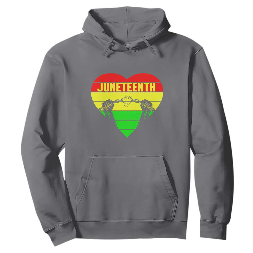 Juneteenth Hoodie Breaking Every Chain BHM Heart
