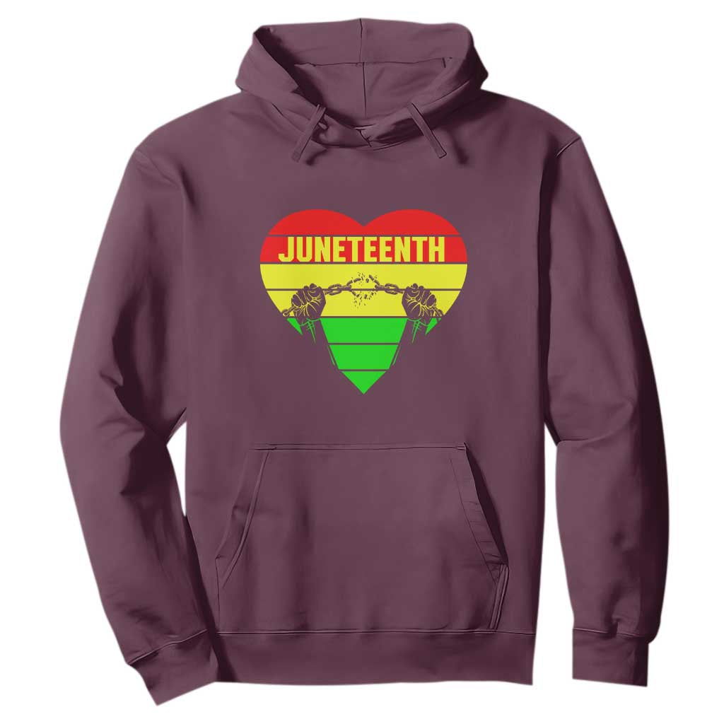 Juneteenth Hoodie Breaking Every Chain BHM Heart