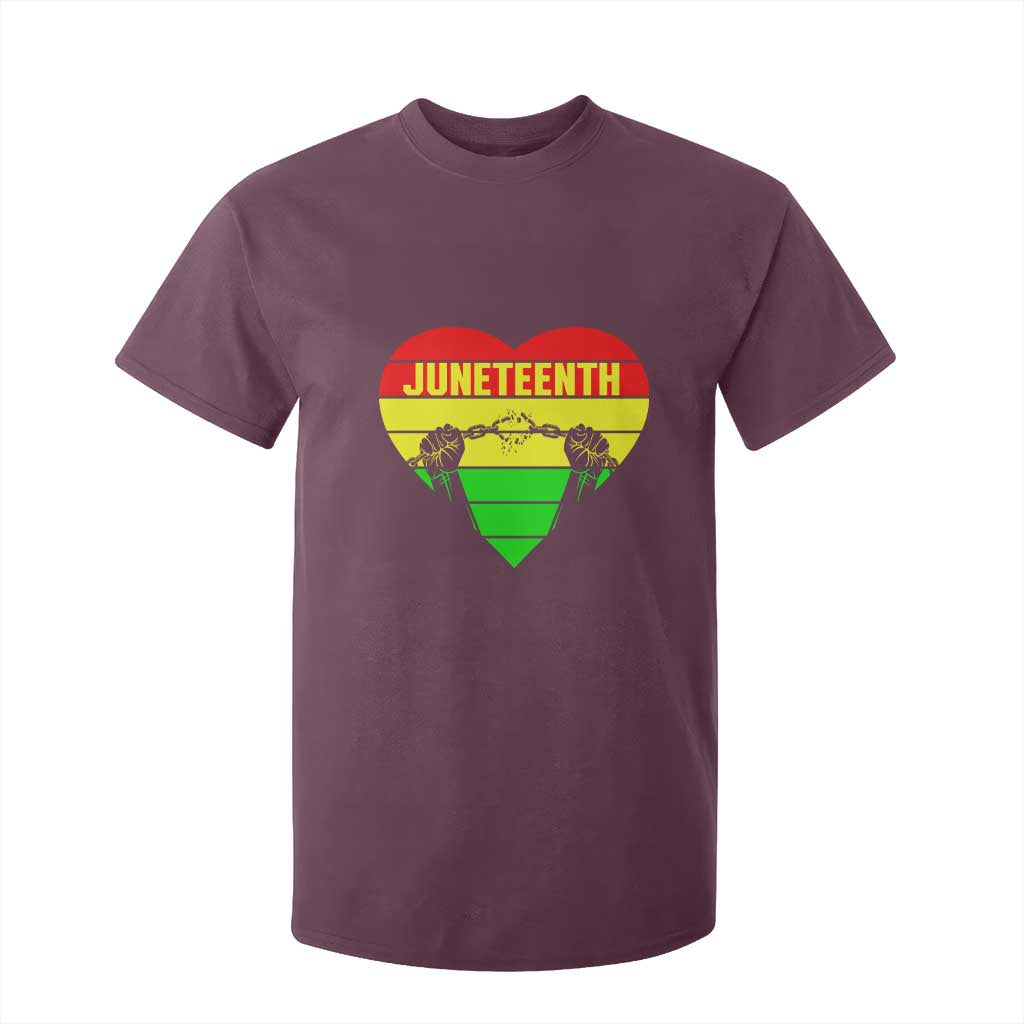 Juneteenth T Shirt For Kid Breaking Every Chain BHM Heart