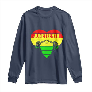 Juneteenth Long Sleeve Shirt Breaking Every Chain BHM Heart