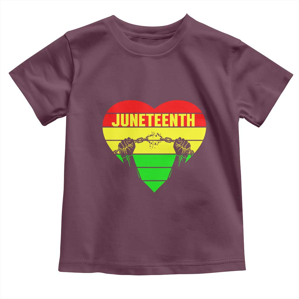 Juneteenth Toddler T Shirt Breaking Every Chain BHM Heart