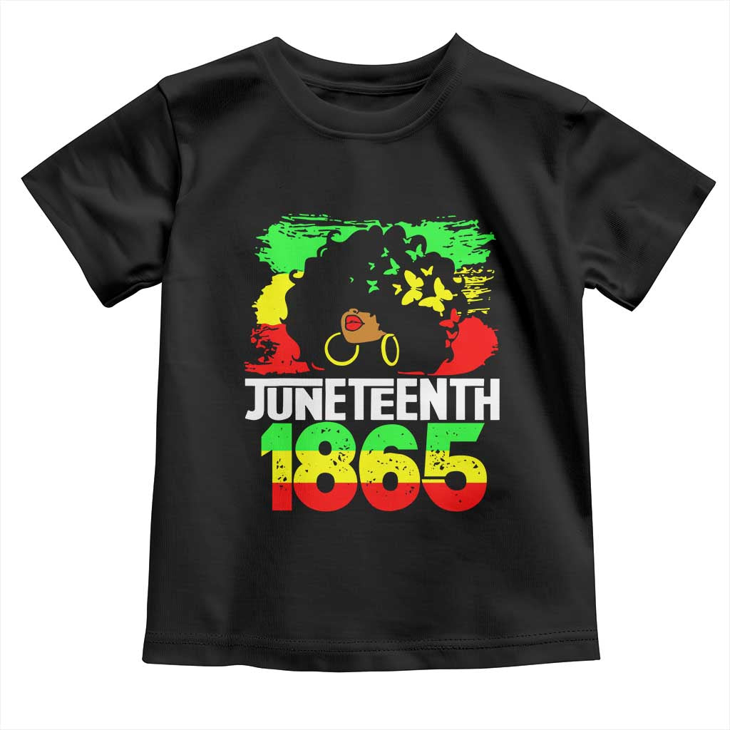 Afro Woman Toddler T Shirt Juneteenth 1865 African Black Pride