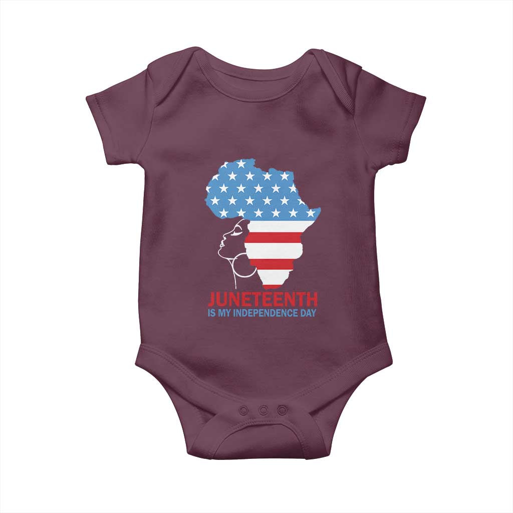 Juneteenth Is My Independence Day Baby Onesie African Woman Not 4th Of July