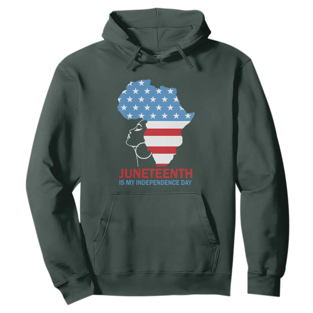 Juneteenth Is My Independence Day Hoodie African Woman Not 4th Of July