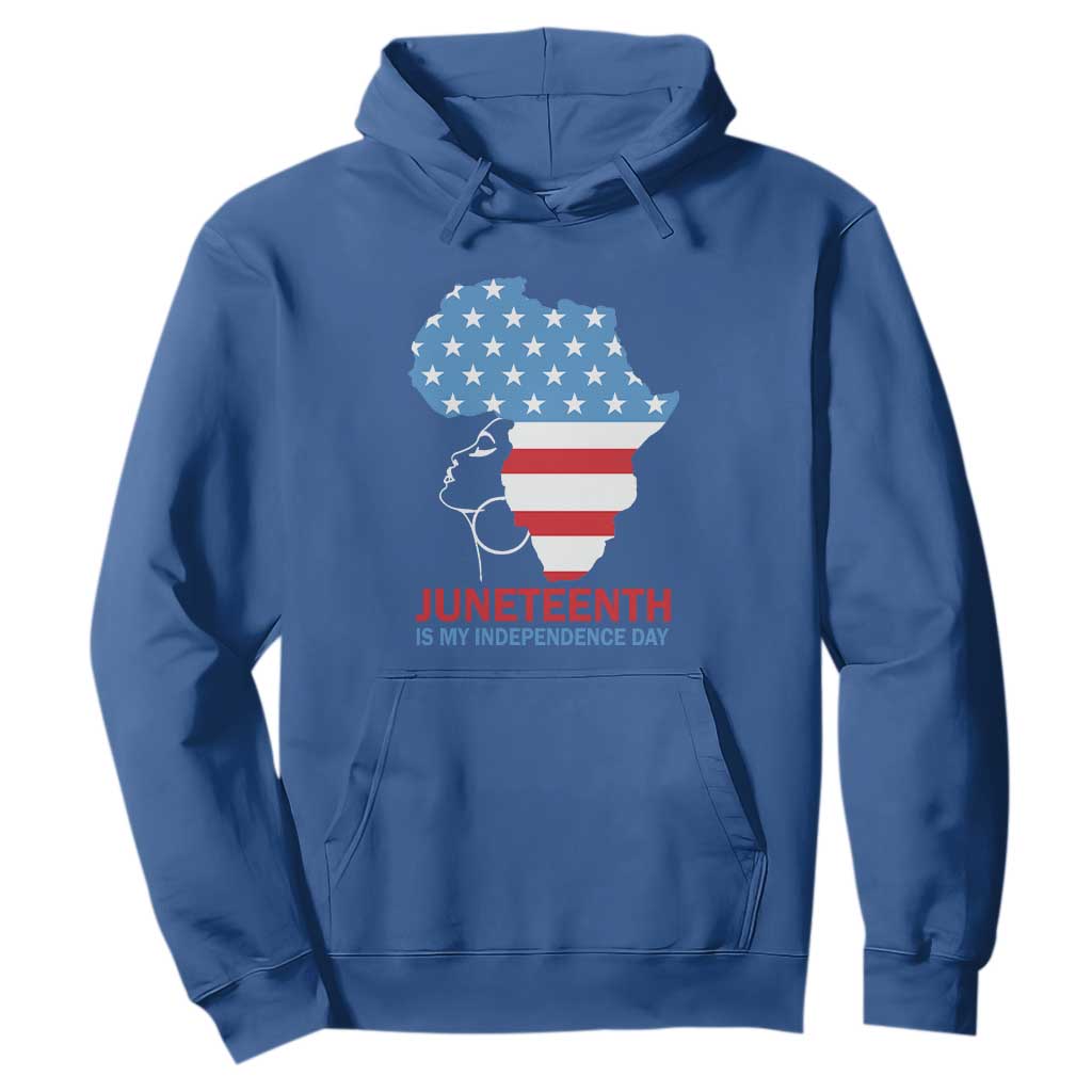 Juneteenth Is My Independence Day Hoodie African Woman Not 4th Of July