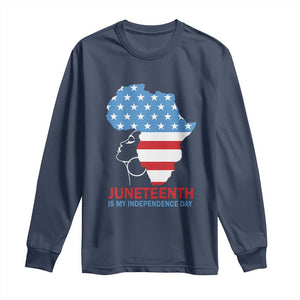 Juneteenth Is My Independence Day Long Sleeve Shirt African Woman Not 4th Of July