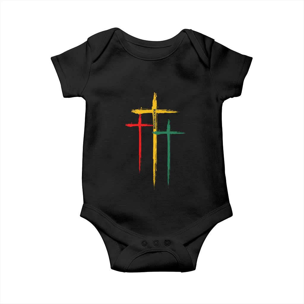 Christian Cross Juneteenth Baby Onesie African Black Freedom Day 1865