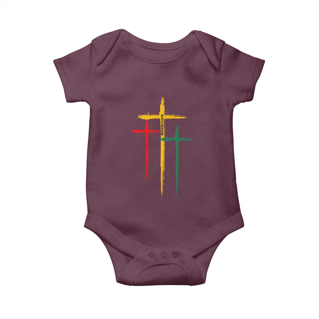 Christian Cross Juneteenth Baby Onesie African Black Freedom Day 1865