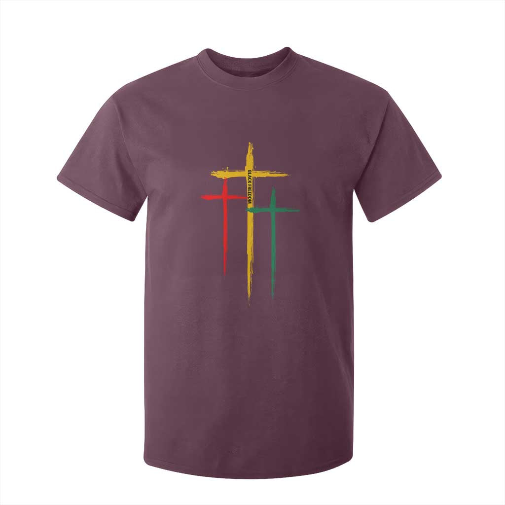 Christian Cross Juneteenth T Shirt For Kid African Black Freedom Day 1865