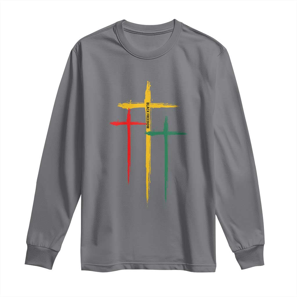 Christian Cross Juneteenth Long Sleeve Shirt African Black Freedom Day 1865
