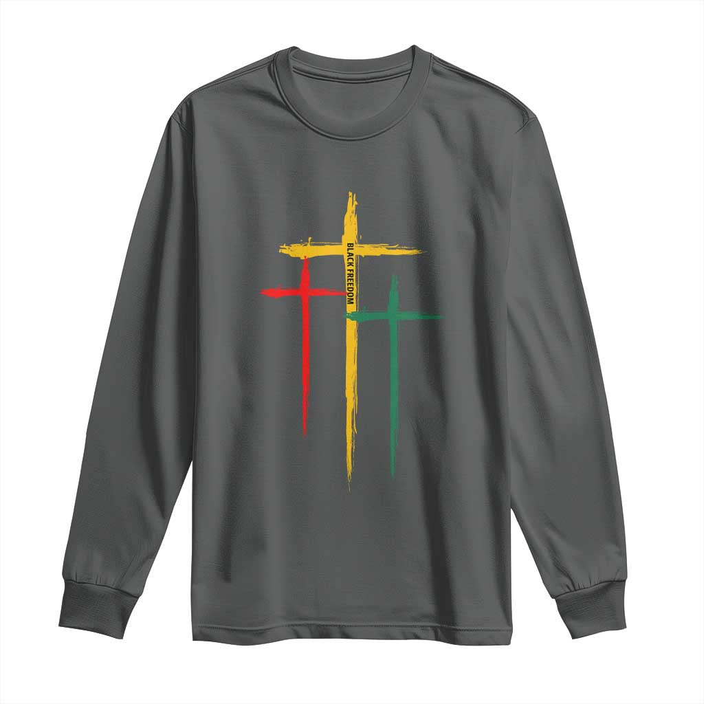 Christian Cross Juneteenth Long Sleeve Shirt African Black Freedom Day 1865