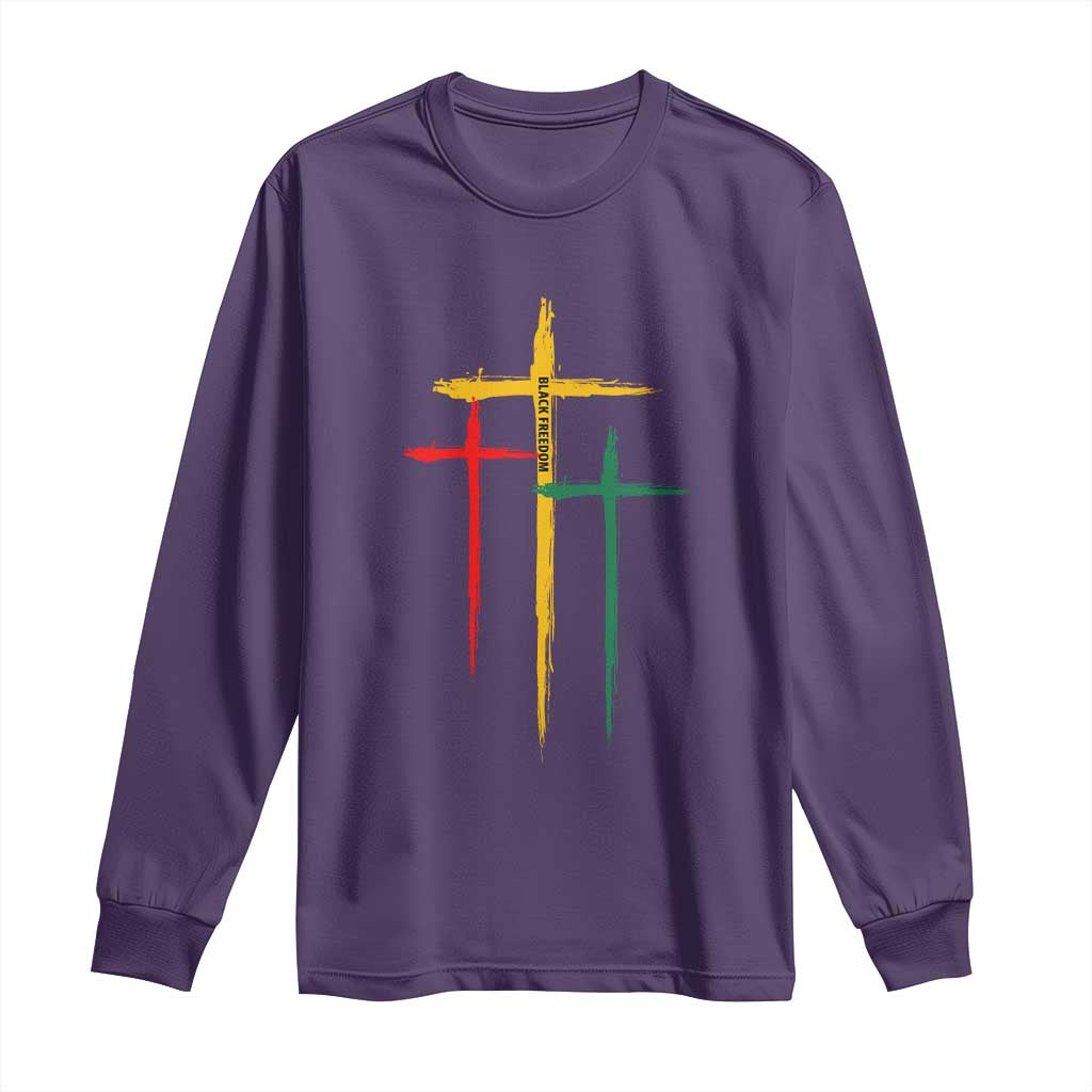 Christian Cross Juneteenth Long Sleeve Shirt African Black Freedom Day 1865
