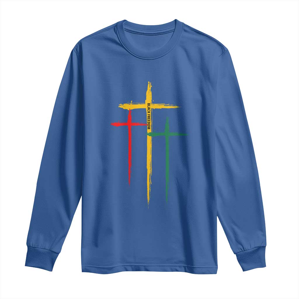 Christian Cross Juneteenth Long Sleeve Shirt African Black Freedom Day 1865
