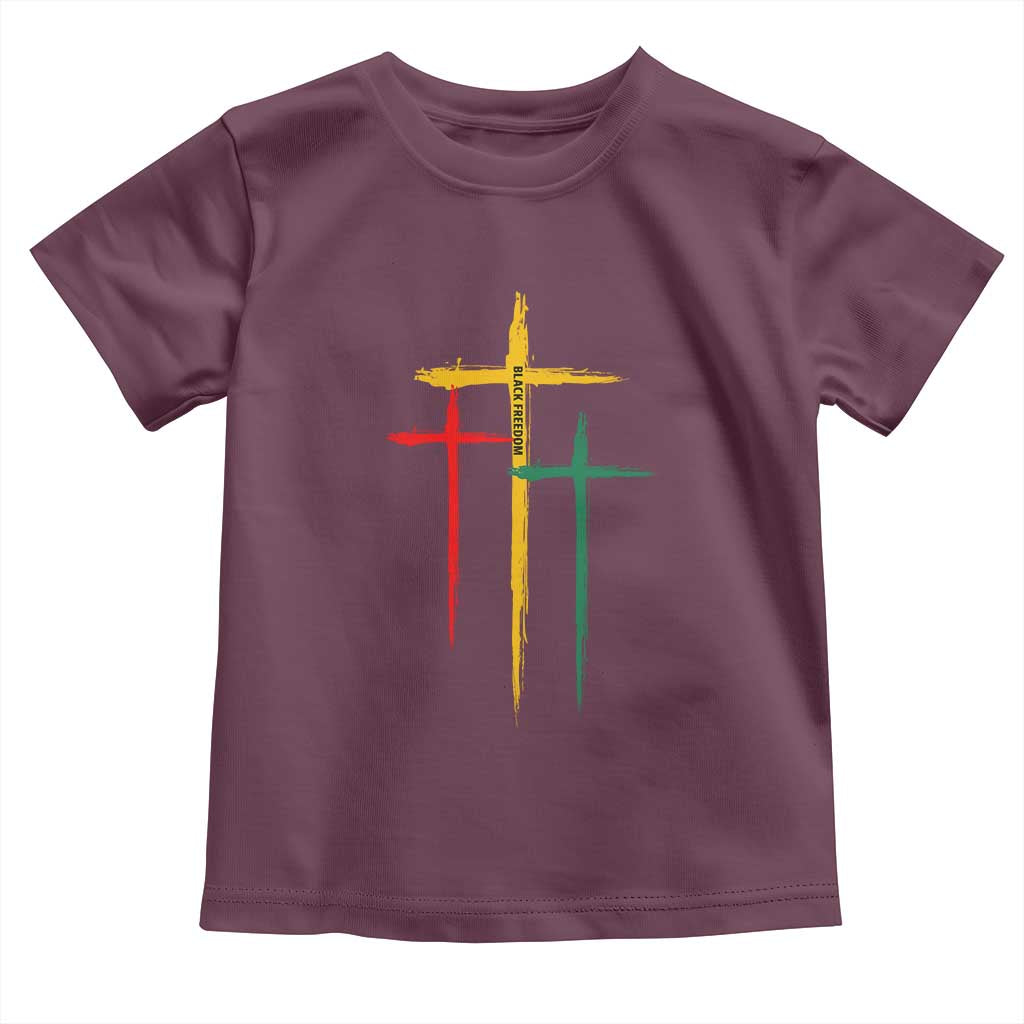 Christian Cross Juneteenth Toddler T Shirt African Black Freedom Day 1865