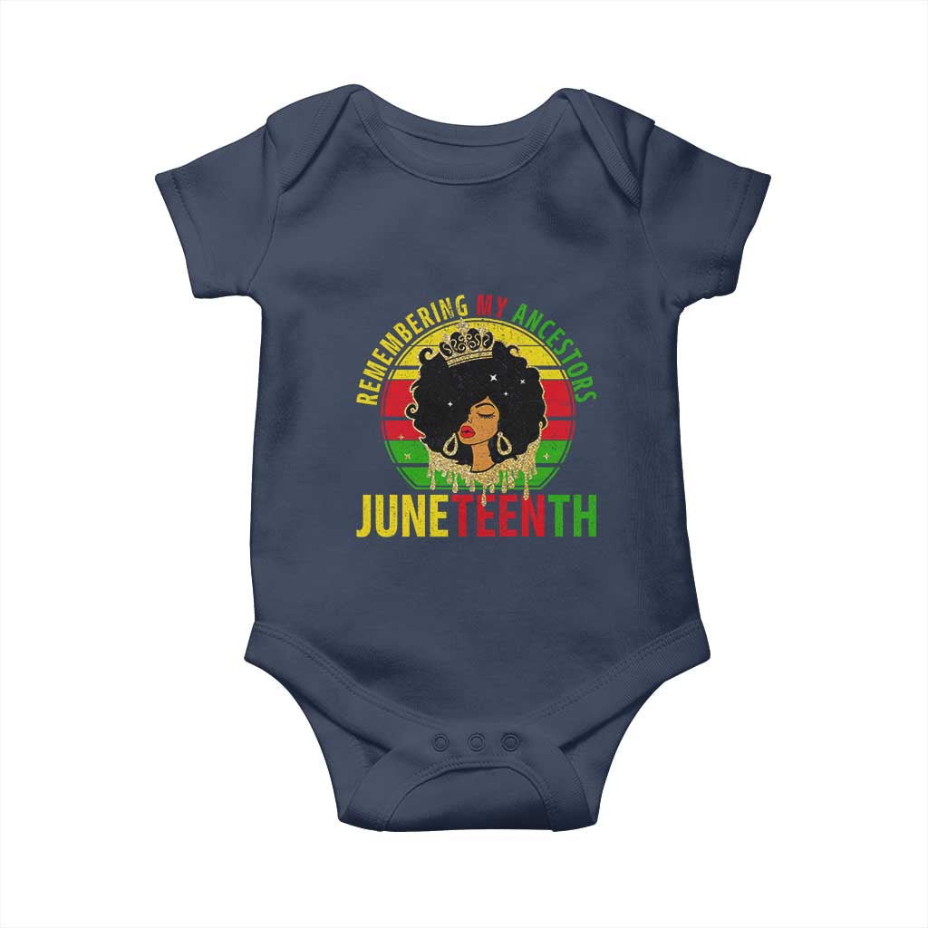 Vintage Juneteenth Baby Onesie Remembering My Ancestors