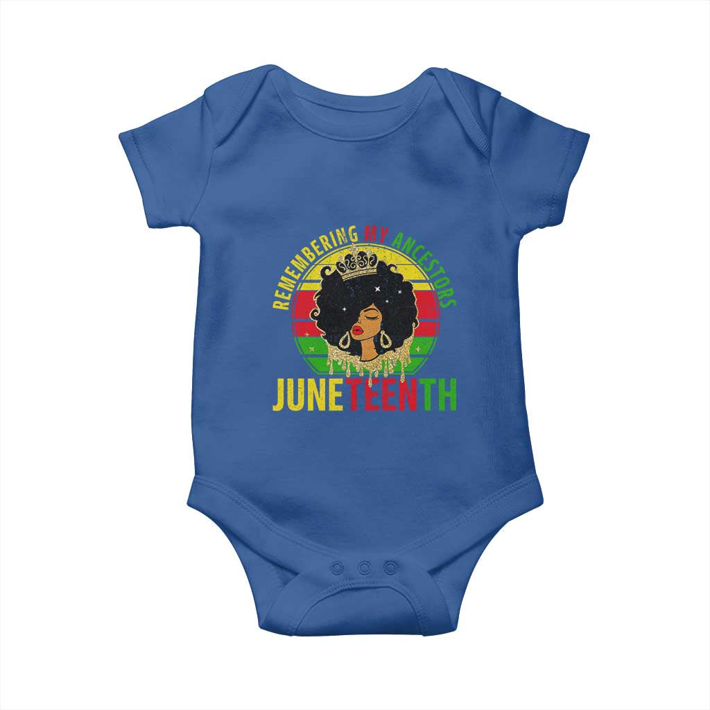 Vintage Juneteenth Baby Onesie Remembering My Ancestors