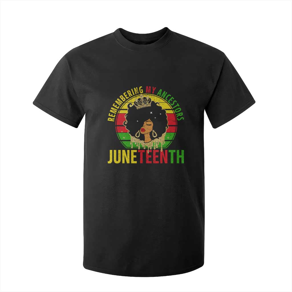 Vintage Juneteenth T Shirt For Kid Remembering My Ancestors