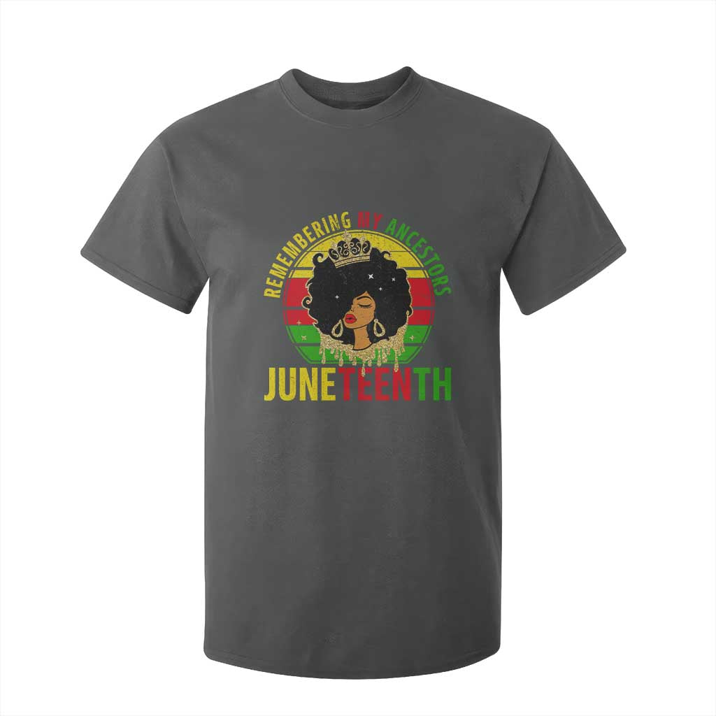 Vintage Juneteenth T Shirt For Kid Remembering My Ancestors