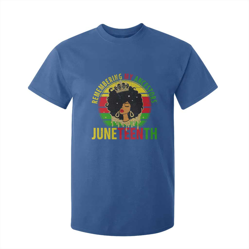 Vintage Juneteenth T Shirt For Kid Remembering My Ancestors