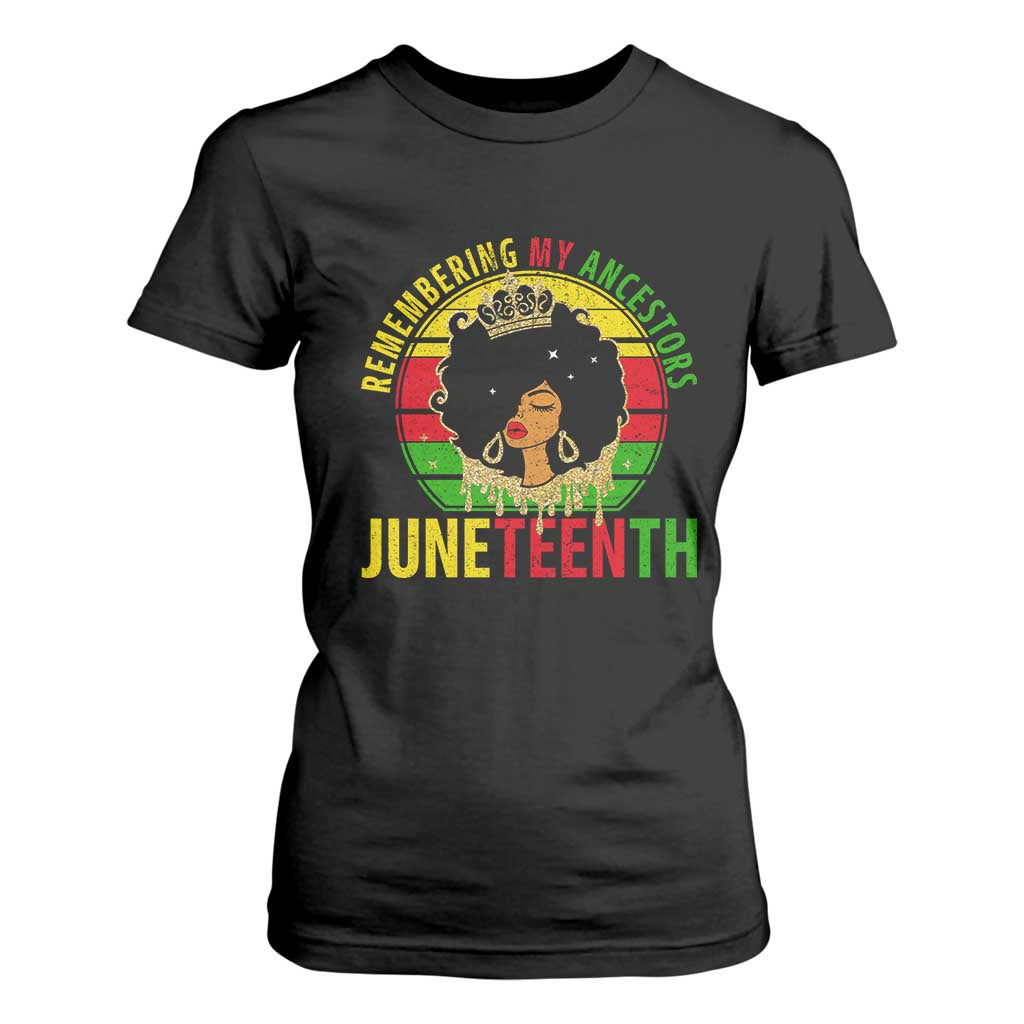 Vintage Juneteenth T Shirt For Women Remembering My Ancestors