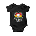 Juneteenth Raised Fist Baby Onesie Freedom Justice Equality Emancipation Resilience