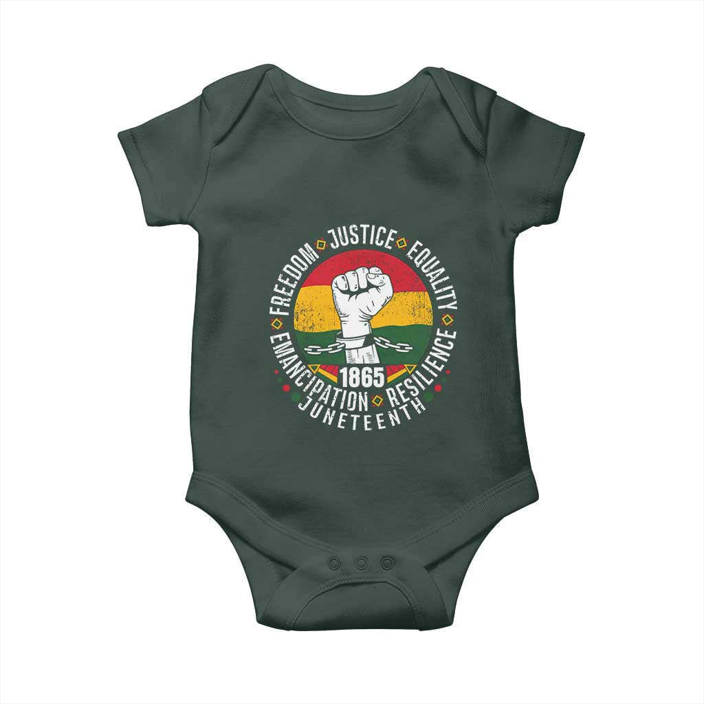 Juneteenth Raised Fist Baby Onesie Freedom Justice Equality Emancipation Resilience