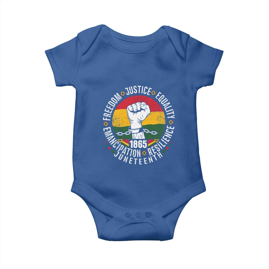 Juneteenth Raised Fist Baby Onesie Freedom Justice Equality Emancipation Resilience