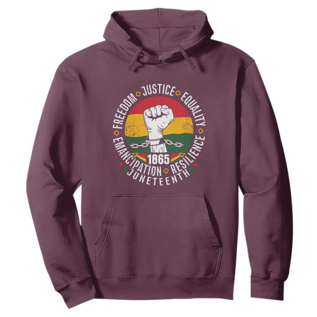 Juneteenth Raised Fist Hoodie Freedom Justice Equality Emancipation Resilience